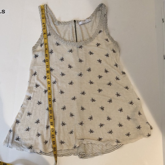 Charlotte Russe Oatmeal Floral and Stripe Tank Top - Picture 6 of 7